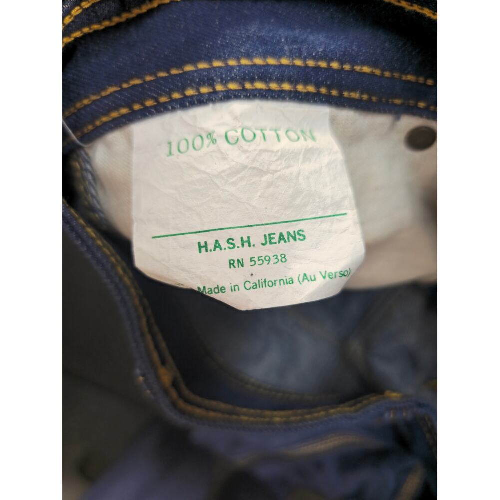 Vintage Hash Jeans Dark Wash Flare Leg Denim Star Pocket High Rise Trousers 27 - Picture 11 of 16